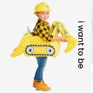 Kids Toddler Yellow Excavator Digger Truck Construction Costume Ages 3-5 Years